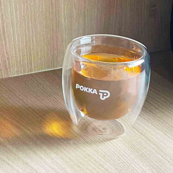 double walled glass mug