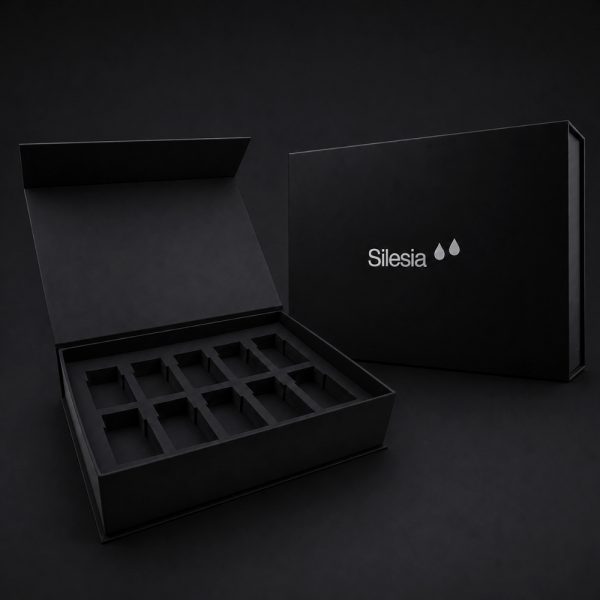 Silesia Flavours – Custom Black Magnetic Lid Box 3